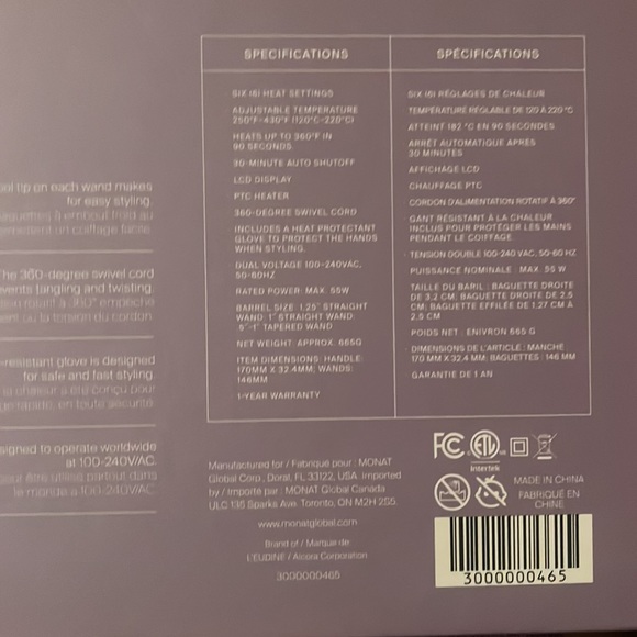 monat Accessories Exclusive Monat 3in Curling Wand Triple Touch